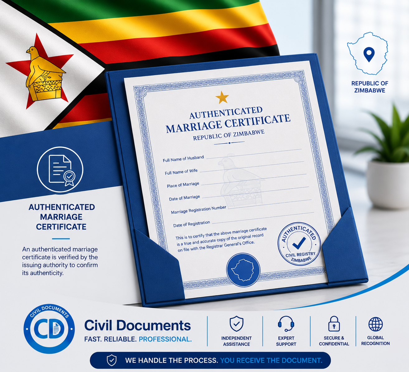 Authenticated Zimbabwe Marriage Certificate