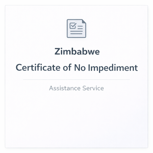 Zimbabwe Certificate of No Impediment
