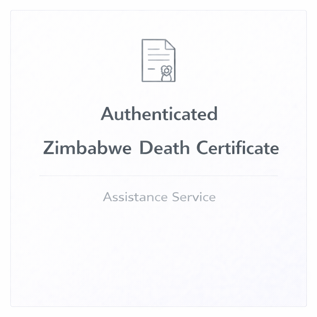 Authenticated Zimbabwe Death Certificate