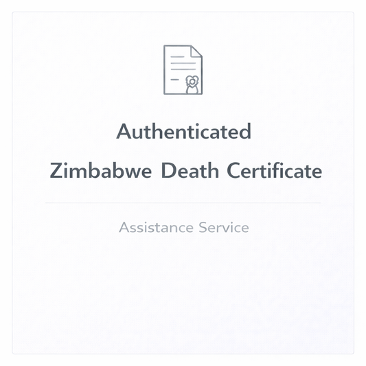 Authenticated Zimbabwe Death Certificate