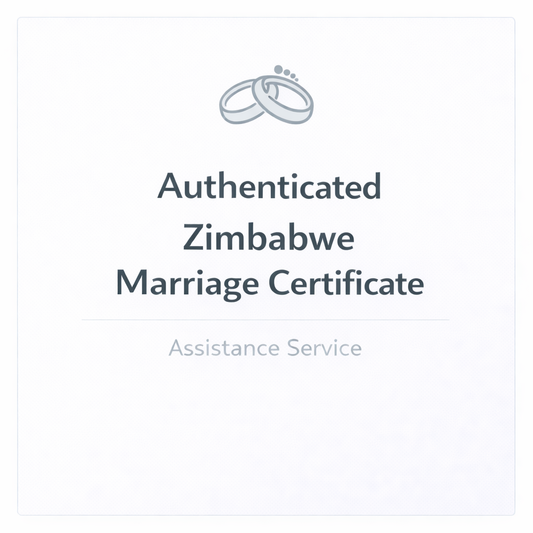 Authenticated Zimbabwe Marriage Certificate